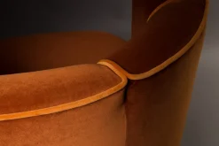 Lounge Drehsessel Flower Samt rostrot