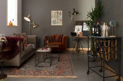 Lounge Drehsessel Flower Samt rostrot