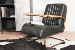 Lounge Sessel Marco 1930 Leder schwarz