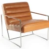 Lounge Sessel Marco Century Leder hellbraun