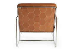 Lounge Sessel Marco Century Leder hellbraun