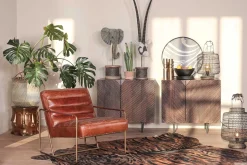 Lounge Sessel Marco Century Leder braun