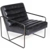 Lounge Sessel Marco Century Leder schwarz