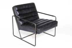 Lounge Sessel Marco Century Leder schwarz