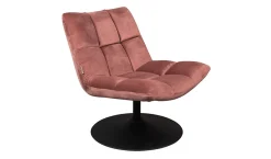 Lounge Sessel Samt altrosa drehbar