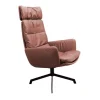 Loungesessel Arva mit Kopfstütze Leder braun