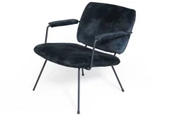 Loungesessel Bossa Nova Samt schwarz-blau