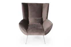 Loungesessel Evelin Velvet mit dem Sonderfuß chrome matt
