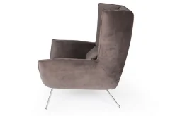Loungesessel Evelin Velvet mit dem Sonderfuß chrome matt