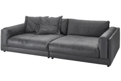 Loungesofa Ken Leder anthrazit