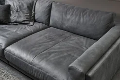 Loungesofa Ken Leder anthrazit