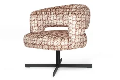 Low Dining Sessel Lennox Stoff Retro gemustert