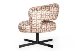 Low Dining Sessel Lennox Stoff Retro gemustert