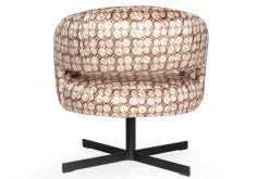 Low Dining Sessel Lennox Stoff Retro gemustert