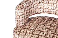 Low Dining Sessel Lennox Stoff Retro gemustert