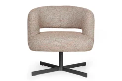 Low Dining Sessel Lennox Stoff hell gemustert