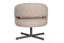 Low Dining Sessel Lennox Stoff hell gemustert