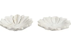 Marmorschale Flower weiß groß