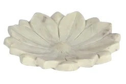 Marmorschale Flower weiß groß
