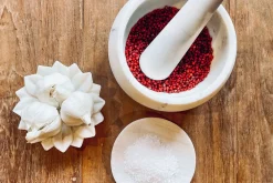 Marmorschale Flower weiß klein