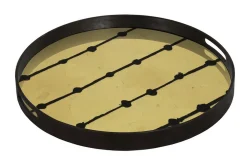 Notre Monde Tablett Dots braun rund D 48 cm