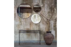 Notre Monde Tablett rund schwarz silber D 61 cm