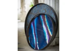 Notre Monde Tablett Seaside blau schwarz D 61 cm