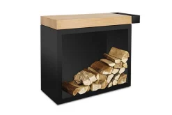 Ofyr Butcher Block Storage Black 90 Teak