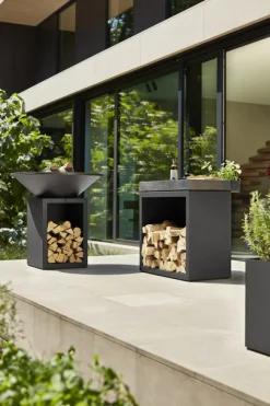 Ofyr Butcher Block Storage Black 90 Keramik