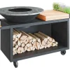 Ofyr Grill Island Black 100 PRO Teakholz