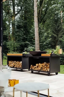 Ofyr Grill Island Black 100 PRO Teakholz