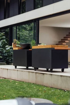 Ofyr Grill Island Black 100 PRO Teakholz