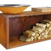 Ofyr Grill Island Corten 85 Teakholz