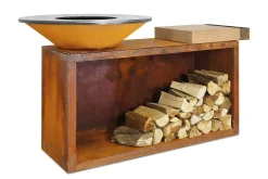 Ofyr Grill Island Corten 85 Teakholz