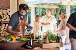 Ofyr Grill Island Corten 85 Teakholz