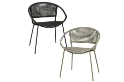 Outdoorstuhl Lario Rattan schwarz