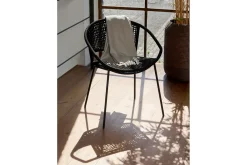 Outdoorstuhl Lario Rattan schwarz