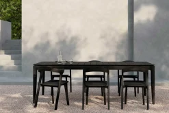 Outdoortisch Bok Teak schwarz 162 cm