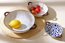 Pastaschale Anafi mit Griff weißblau D 24,5 cm