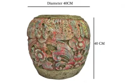 Pflanzgefäß Stein verziert H45