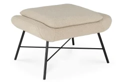 Polsterhocker Barrow Stoff weiß B 60 cm