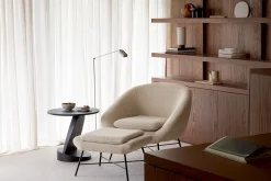 Polsterhocker Barrow Stoff weiß B 60 cm