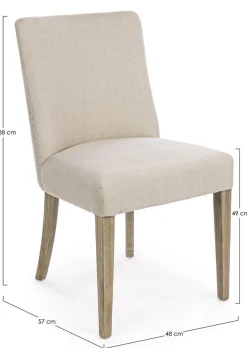 Polsterstuhl Beatrice Stoff natur