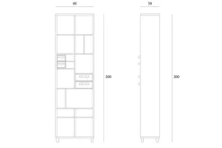Regal Pirouette Eiche massiv H 200 cm