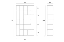 Regal Studio Teak Metall H 205 cm