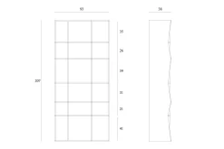 Regal Z Eiche massiv B 93 cm