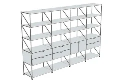 Regalwand System 180 lichtgrau B 291 cm
