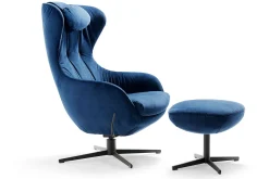 Relaxsessel Shark Samt blau (ohne Fusshocker)