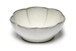 Schale Inku gewellt weiss gross