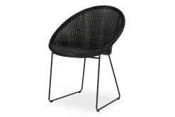 Schalenstuhl Loom Rattan Geflecht schwarz